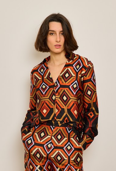 Wholesaler JCL Paris - Blouse with colorful geometric pattern