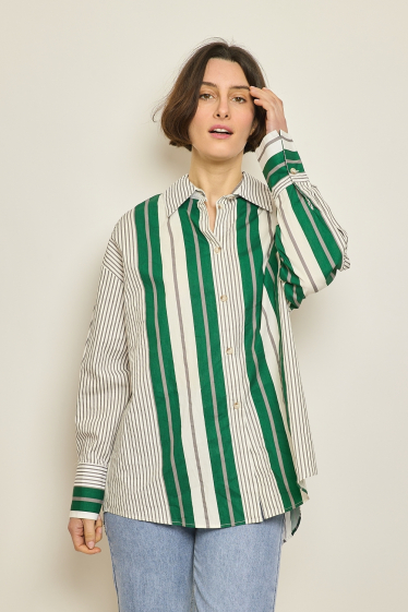 Wholesaler JCL Paris - Asymmetric striped shirt