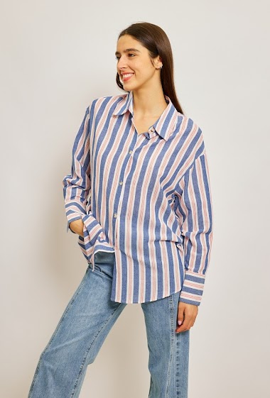 Großhändler JCL Paris - Hemd mit zweifarbigem Streifenmuster