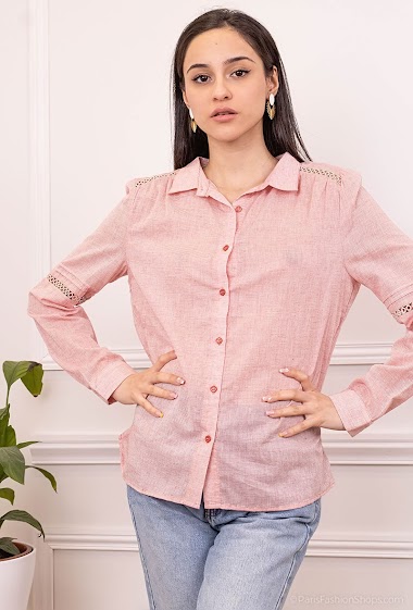 Wholesaler JCL Paris - Long-sleeved shirt, detail on the shoulders and sleeves, buttoned all along