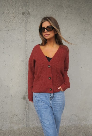 Wholesaler JCL Paris - Plain knitted cardigan