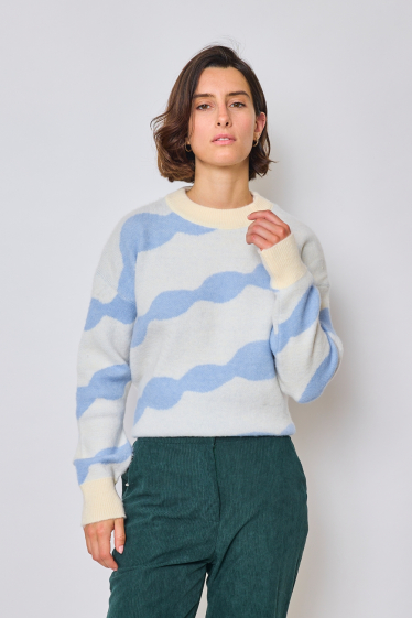 Wholesaler JCL Paris - Two-tone print knit sweater
