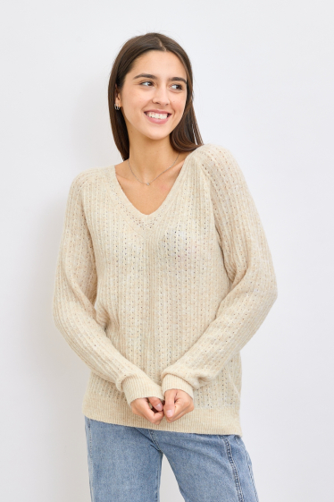 Wholesaler JCL Paris - V-neck mohair sweater