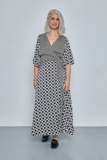 Wholesaler JCL Paris - Geometric print wrap dress