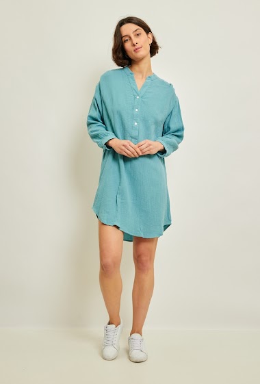 Wholesaler JCL Paris - Short dress in cotton gauze
