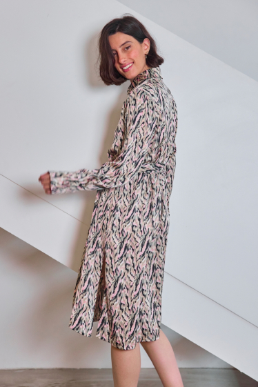 Wholesaler JCL Paris - Leopard print midi dress