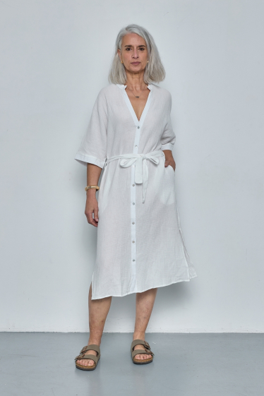 Wholesaler JCL Paris - Plain cotton gauze dress