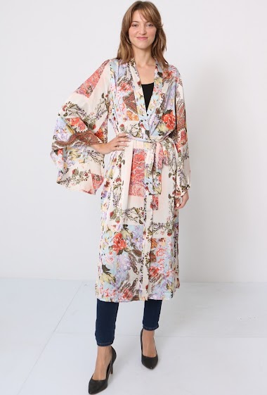 Grossiste JCL Paris - Long kimono à imprimé
