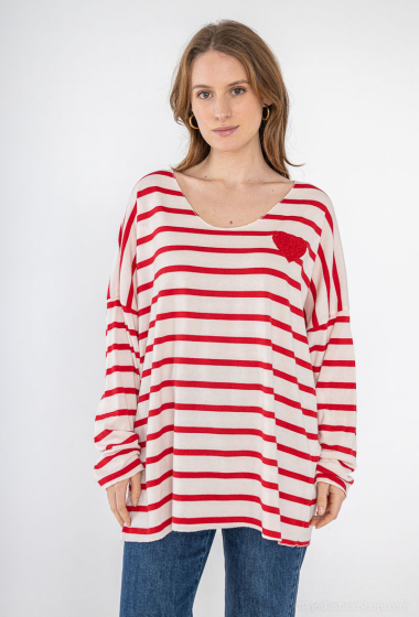 Wholesaler J&D Fashion - Striped blouse with heart