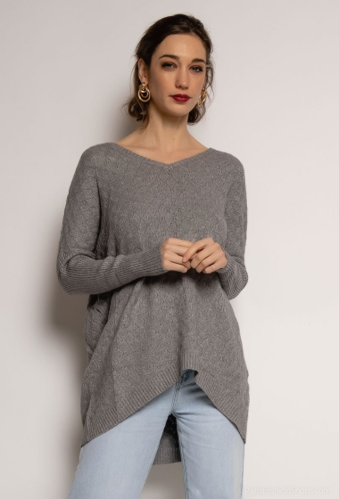 Wholesaler J&D Fashion - Sweater with perforated diamonds