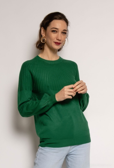 Wholesaler J&D Fashion - Texturized sweater with puff sleeves