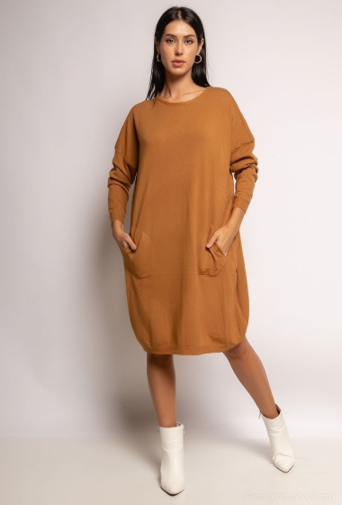 Wholesaler J&D Fashion - Knit dress with button on the back