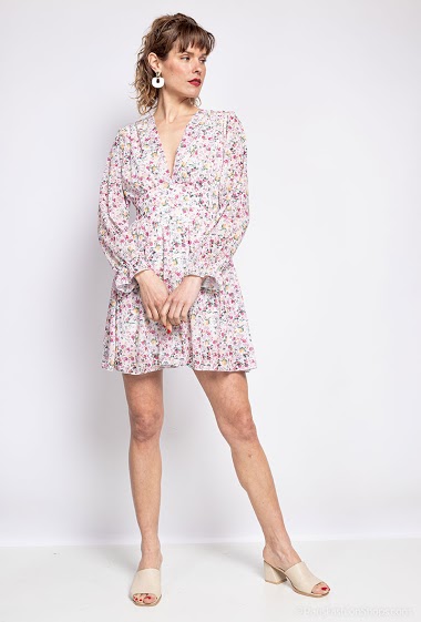 Grossiste J&D Fashion - Robe imprimée fleuri court