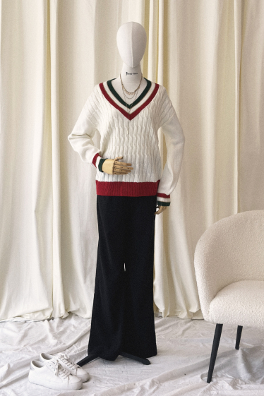 Wholesaler Jessy Line - Cable knit sweater in wool mix