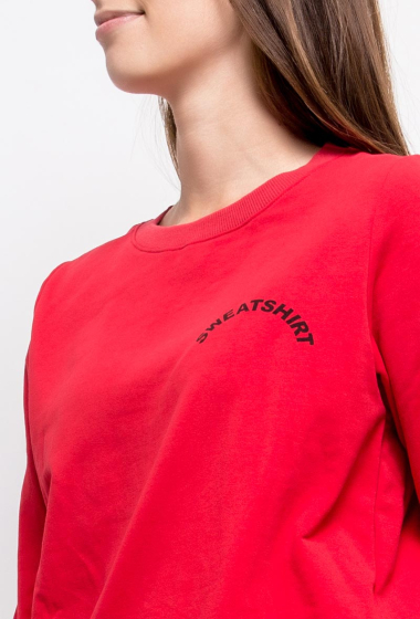Grossiste Jessy Line - Sweat en coton avec inscription "Sweatshirt"