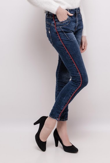Wholesaler Jewelly - Jeans with side stripes