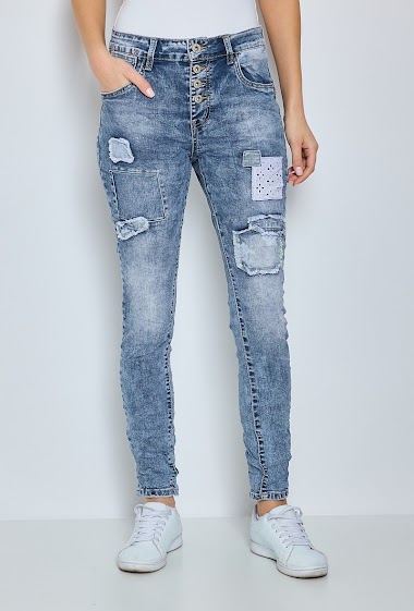 Großhändler Jewelly - patch  baggy  jean