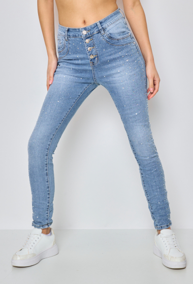 Wholesaler Jewelly - 4 button baggy jeans ripped