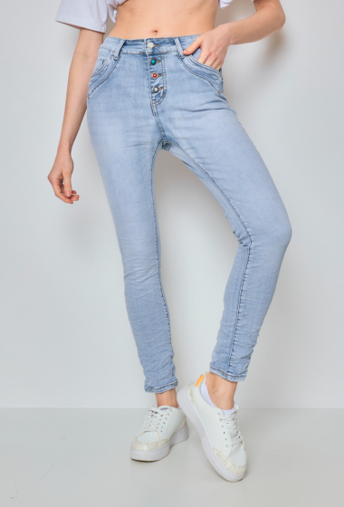 Großhändler Jewelly - Baggy-Jeans mit 4 Knöpfen