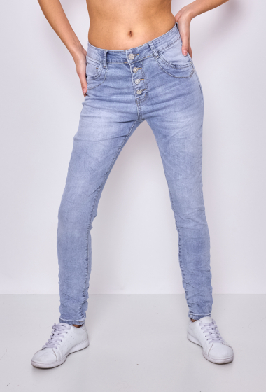 Großhändler Jewelly - Baggy-Jeans mit 4 Knöpfen