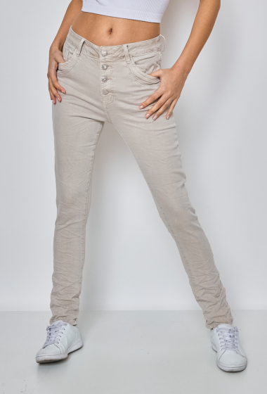 Wholesaler Jewelly - BEIGE BAGGY JEANS