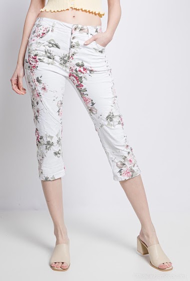 Großhändler Jewelly - Flower print crop pants