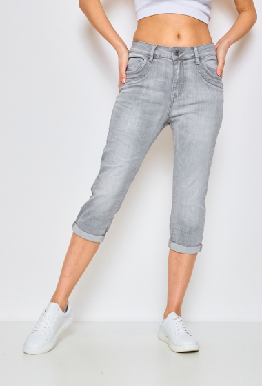 Wholesaler Jewelly - GRAY BAGGY CROPPED PANTS