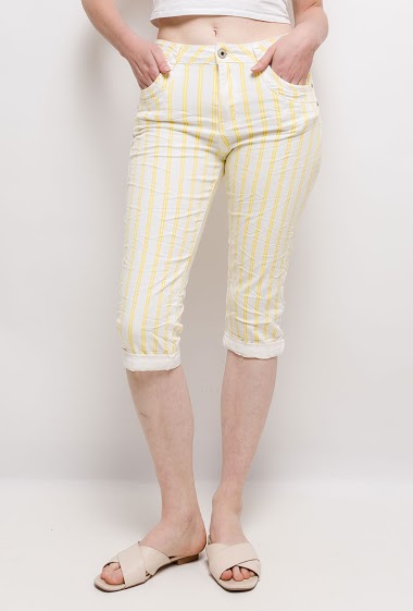 Wholesalers Jewelly - capri in coton with yellow stripes