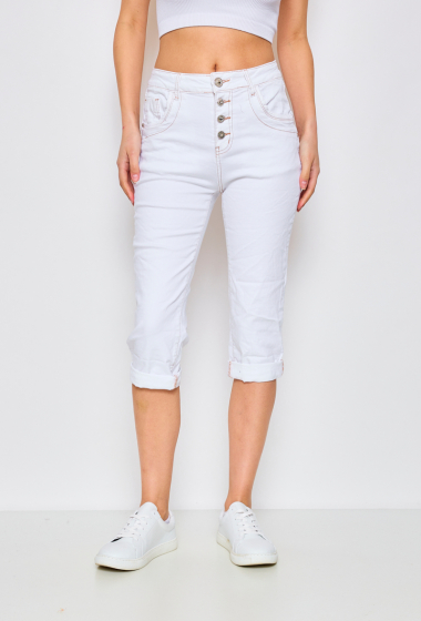 Wholesaler Jewelly - Crop pants in white coton