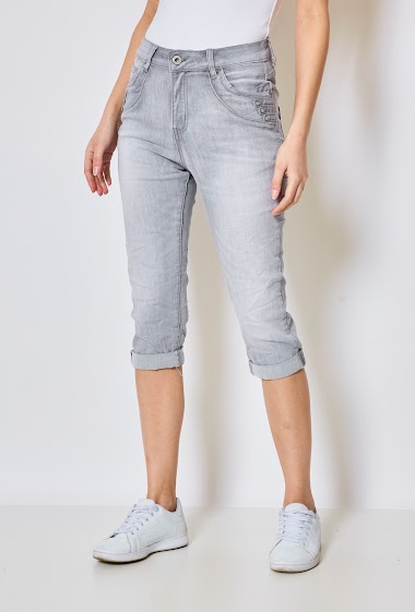 Großhändler Jewelly - Crop pants in denim grey