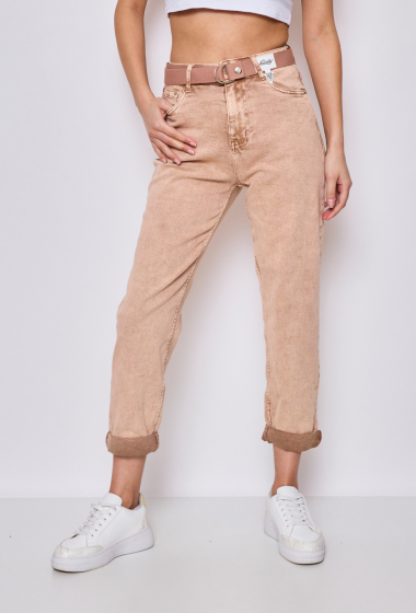 Wholesaler Jewelly - Mom fit pants with belt