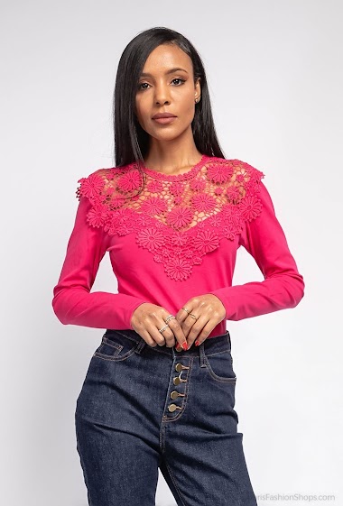 Großhändler J&H Fashion - Long sleeves cotton body with embroided details