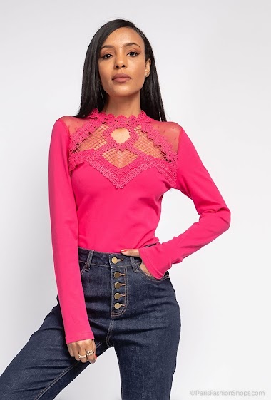 Großhändler J&H Fashion - Long sleeves cotton body with embroided details