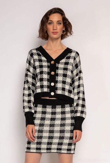 Wholesaler J&H Fashion - Knit skirt and cardigan set