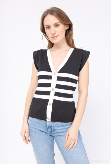 Wholesaler J&H Fashion - Striped knitted vests