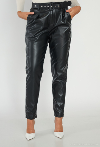 Grossiste J&H Fashion - Pantalon en similicuir avec ceinture