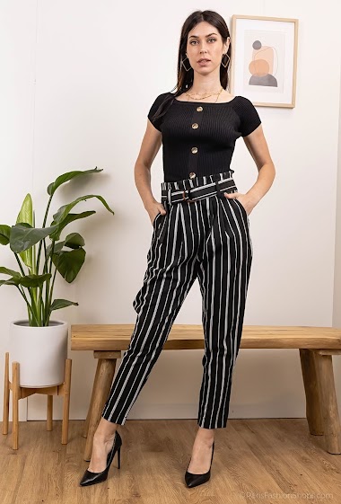 Grossiste J&H Fashion - Pantalon rayé