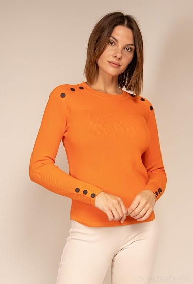 Wholesaler J&H Fashion - Sweater with decorative buttons