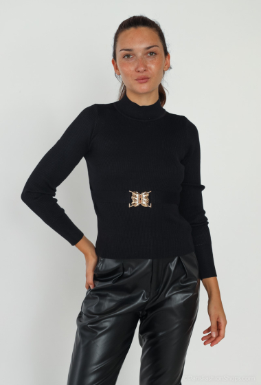 Grossiste J&H Fashion - Pull avec ceinture boucle papillon