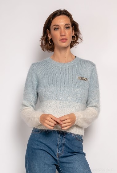 Wholesaler J&H Fashion - Gradient jumper with brooch