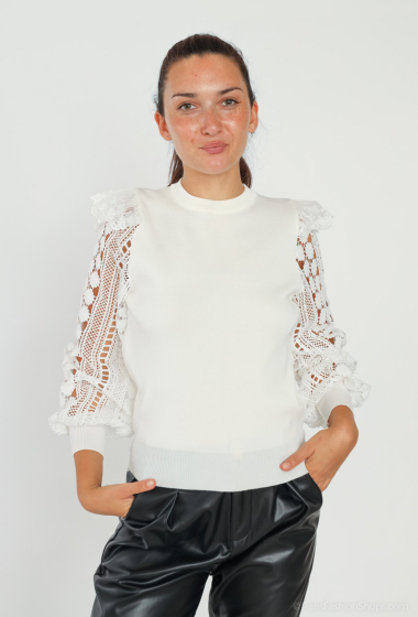 Grossiste J&H Fashion - Pull manches dentelles