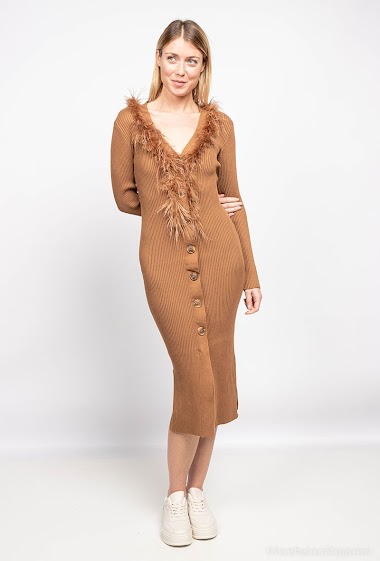 Grossiste J&H Fashion - Robe avec fourrure