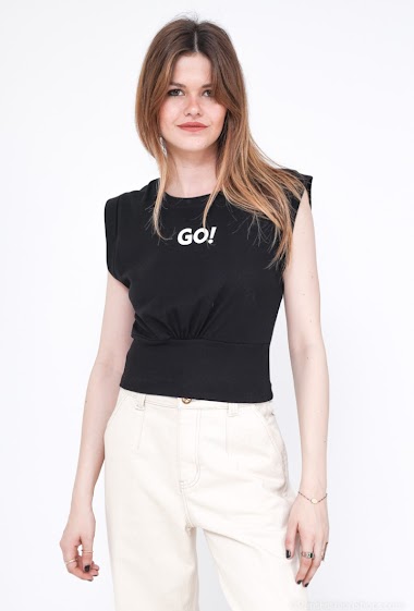 Grossistes J&H Fashion - T-shirt à message "go!"