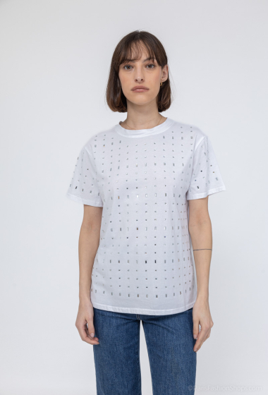 Grossiste J&H Fashion - T-shirt à strasses
