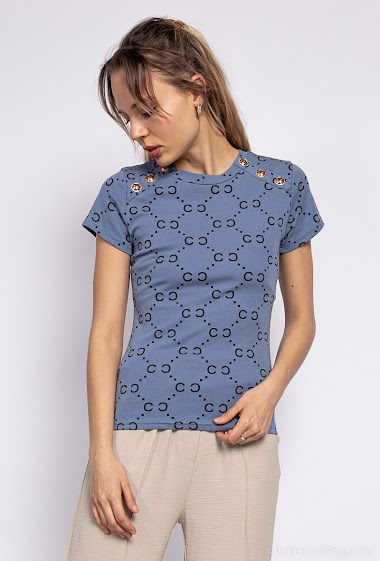 Grossiste J&H Fashion - T-shirt avec cœur imprimé