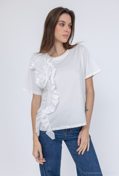 Grossiste J&H Fashion - T-shirt en coton avec 3d fleurs