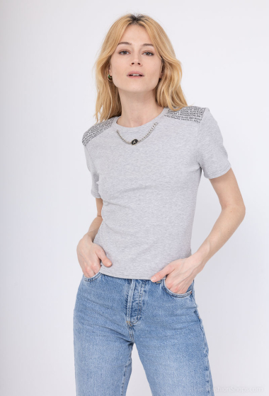 Grossiste J&H Fashion - T-shirt en coton avec chaine