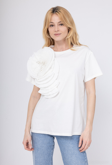 Grossiste J&H Fashion - T-shirt en coton avec fleur