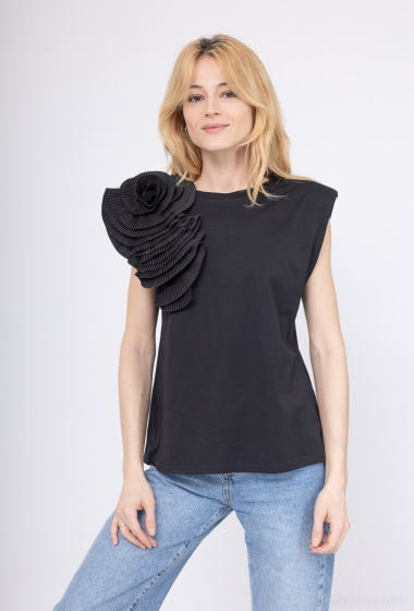 Grossiste J&H Fashion - T-shirt en coton avec fleur