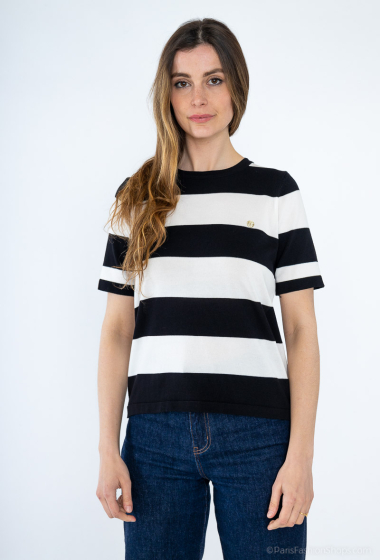 Wholesaler J&H Fashion - Striped knit T-shirt